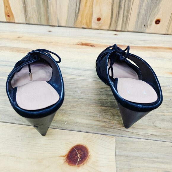 Zara Pointed Toe Tie Front Mules - Picture 6 of 7